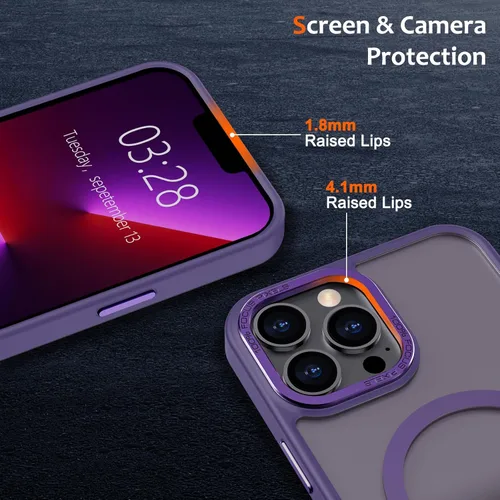 Vista 1194 de Anuck - Funda magnética para iPhone 11 compatible con MagSafe, carcasa trasera mate translúcida dura, borde de TPU, delgada, resistente a impactos