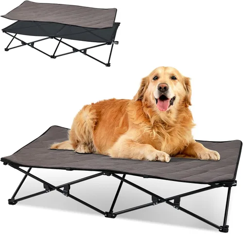 Vista 9 de KingCamp Cama elevada para perros pequeños, cama de mascotas elevada y de enfriamiento para exteriores con malla transpirable lavable y pies
