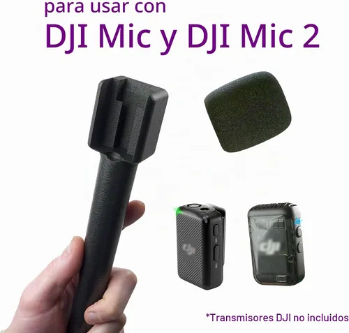 Vista 2 de 1pc - Adaptador de entrevista clásico Macrokraft para DJI Mic y DJI Mic 2 Micrófono Inalámbrico Montaje de mano Videografía Audio