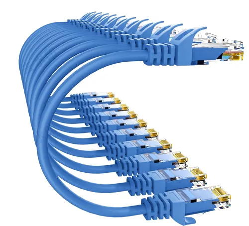 Vista 9 de Cable Ethernet Cat 6 de 50 pies para exteriores e interiores, cable de conexión Ethernet Cat6 de 10 Gbps, cable de red UTP Cat6 de alta velocidad