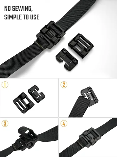 Vista 4 de TACTICAL_GEEK Hebilla de conexión, hebillas de liberación lateral rápida para sistema Molle, hebillas de bloqueo de plástico duraderas sin costura