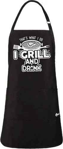 Vista 7 de ApronMen, Delantal ajustable Grill and Drink para hombre, talla única