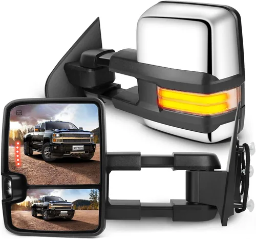 Vista 9 de SCITOO Espejos de remolque compatibles con 1988-1998 para Chevy Silverado para GMC Sierra 1500 2500 3500 Pickup Truck Espejos ajustables manualmente