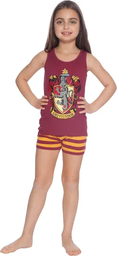Vista 2 de Harry Potter All House Crest - Conjunto de pijama de algodón con camiseta corta de Intimo