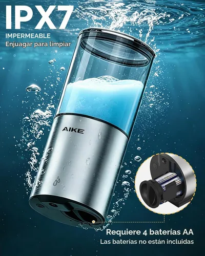 Vista 2 de AIKE Dispensador automático de jabón IPX7 impermeable 13.5oz acabado Acero inoxidable cepillado