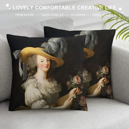 Vista 5 de Marie Antoinette Queen of Style - Funda de almohada cuadrada y acogedora para decoración del hogar para sala de estar, sofá, cojín de coche, 18 x 18