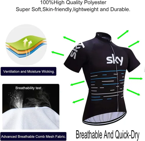 Vista 4 de SGCIKER Conjunto de camiseta de ciclismo de equipo World Tour 2022 para hombre, manga corta, con peto de bicicleta MTB y almohadilla de gel