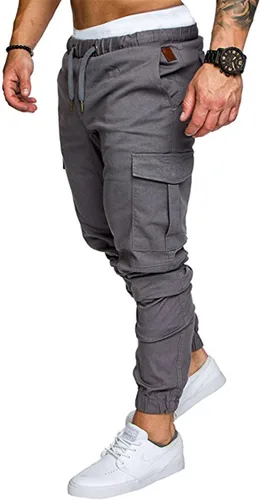 Vista 2 de SIR7 Pantalones deportivos de moda para hombre, pantalones deportivos de entrenamiento atlético, pantalones cargo casuales