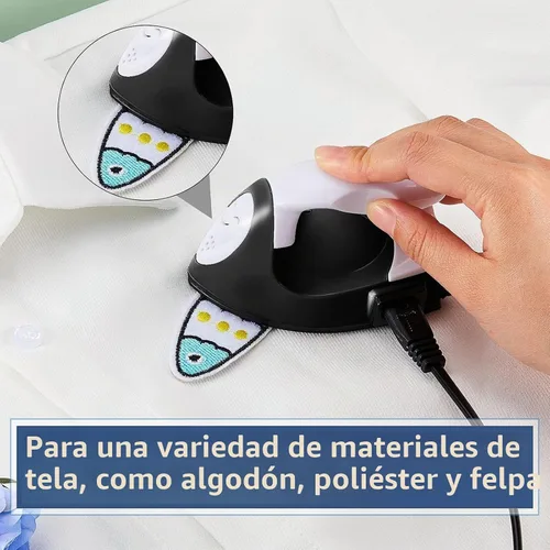 Vista 7 de Honoson - Plancha pequeña, térmica, portátil, práctica, con accesorios de base de carga, ideal para cuentas para planchar, parches, bricolaje Negro
