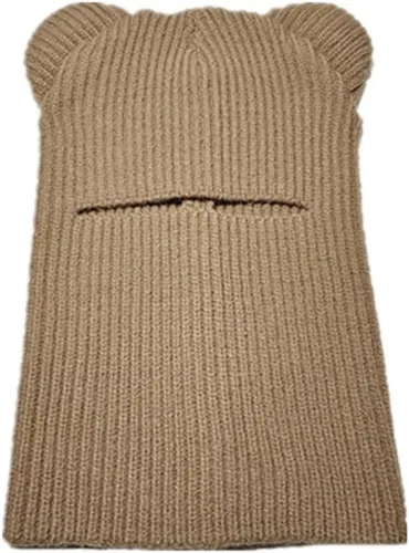 Vista 4 de Gorro de invierno cálido con capucha, pasamontañas, gorro de punto con calavera para mujeres y niñas