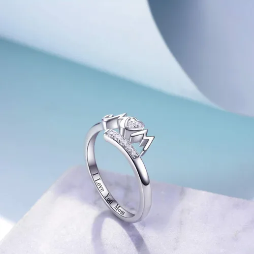 Vista 3 de YFN Anillo de plata de ley 925 para mamá anillo de madre joyería para mujer Plata de ley