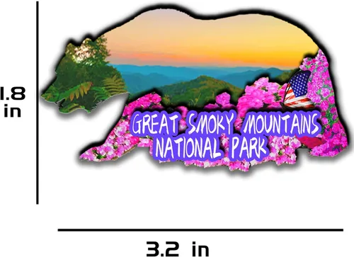 Vista 3 de Great Smoky Mountains National Park Tennessee USA - Imanes para refrigerador, productos de madera 3D, resistentes a la fricción, recuerdos de viaje