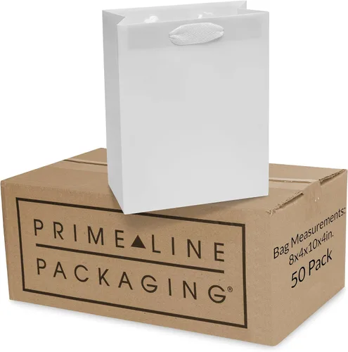Vista 12 de Prime Line Packaging Bolsas de Regalo de Papel Kraft, Mini Bolsas de Regalo de Papel con Asas para Baby Showers, Bautizo, Bodas, Fiestas, Recuerdos