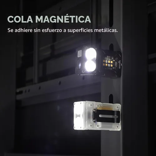 Vista 5 de WARSUN DC08 linterna LED recargable giratoria, luz de trabajo mini de 800 lúmenes, pequeña linterna EDC con clip para la espalda, linterna Negro