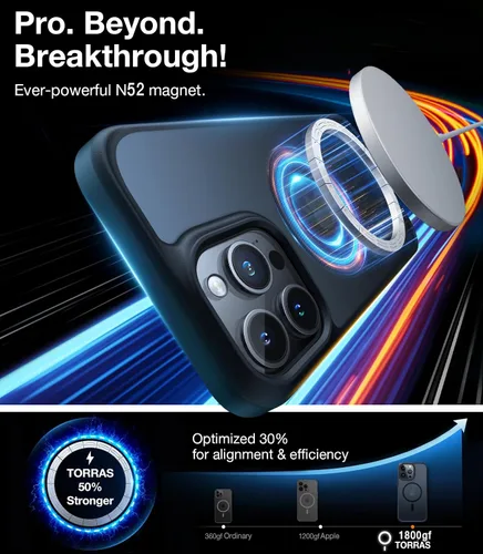 Vista 8 de TORRAS Magnetic Guardian - Funda diseñada para iPhone 14 Pro Max [probada en caídas de grado militar] [compatible con MagSafe] Funda delgada