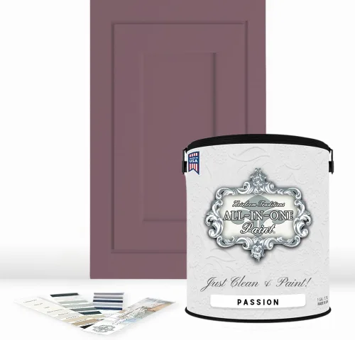 Vista 107 de Pintura TODO EN UNO, Abbey (gris cálido), Muestra de 8oz - Pintura duradera para gabinetes y muebles. Imprimación y capa superior incorporadas,