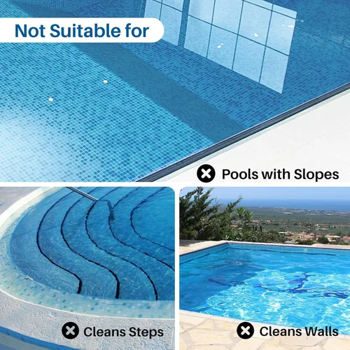 Vista 6 de POOLPURE Limpiador robótico inalámbrico para piscinas: motores duales de 35 W, tiempo de funcionamiento de 110 minutos, para piscinas sobre