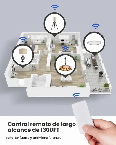 Vista 4 de Zoiinet - Kit de interruptor de luces inalámbrico, diseño con hebilla y removible, interruptor de múltiples vías, no necesita WiFi, programable