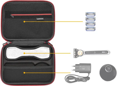 Vista 2 de RLSOCO Estuche de transporte compatible con maquinilla de afeitar térmica Gillette para hombres (negro)