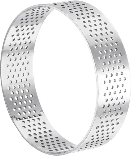 Vista 6 de uxcell Anillos pequeños de acero inoxidable para tartas, anillo perforado para mousse, para hornear cocina, resistente al calor, 3.5 pulgadas