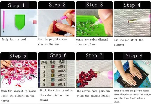 Vista 7 de Pimio Kits de pintura de diamantes 5D para bricolaje, kit de arte de diamantes redondo para adultos principiantes, perfecto para decoración de pared