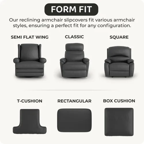 Vista 6 de PAULATO BY GA.I.CO. Funda para sillón reclinable, funda de ajuste suave, protector elástico de muebles reclinables de 1 pieza, tela hipoalergénica