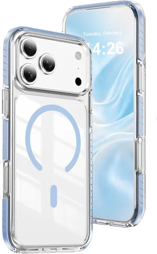 Vista 11 de LEMAXELERS Funda magnética transparente para iPhone 18 Pro Max, color negro