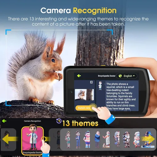 Vista 2 de Cámara digital AI, cámara AI de enfoque automático frontal y trasera, cámaras digitales compactas para fotografía con WiFi, reconocimiento
