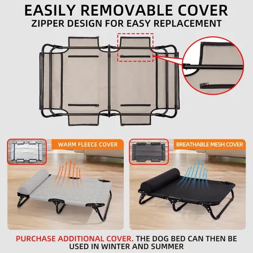 Vista 3 de ABE Cama elevada para perros – Cuna para perros al aire libre, fuera del suelo, refrescante, tamaño grande (mediano)