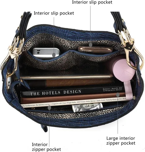 Vista 5 de Juego de bolso de hombro y cartera Hobo naranja por MKF Collection