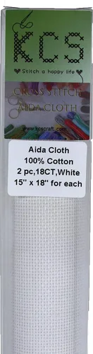 Vista 91 de KCS 2 cajas de tela de costura de algodón para punto de cruz de 15 x 18 pulgadas (blanco antiguo, 11 unidades)