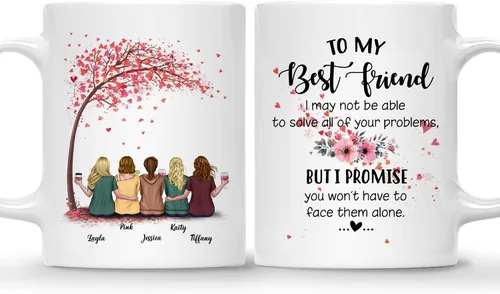Vista 30 de Gossby - Taza de café personalizada para mujer, 2 unidades, con nombres personalizados Taza personalizada para dos mujeres, taza de café