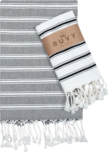 Vista 13 de Ruvy Home Basics - Juego de 2 toallas de mano turcas para baño, 18 x 40 pulgadas, algodón y baño decorativo, toallas de cocina, paños de cocina, té