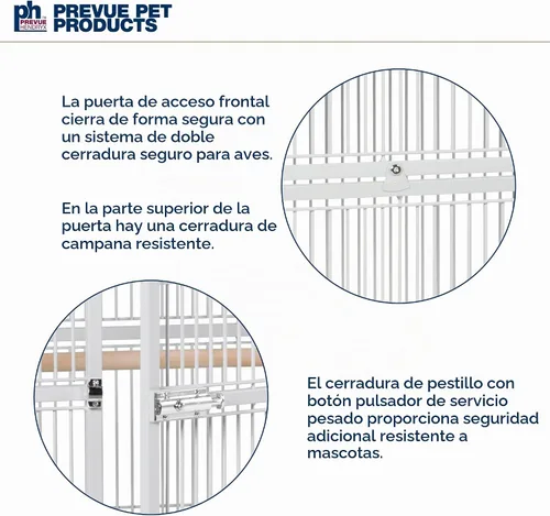 Vista 6 de Productos en hierro forjado Prevue para mascotas, selecta jaula de aves, negro Hammertone 3151BLK, Pewter