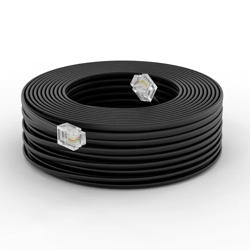Vista 11 de THE CIMPLE CO Cable de línea telefónica de 25 pies, cable de extensión modular de teléfono de 25 pies, cable de 2 conductores (2 pines, 1 línea)