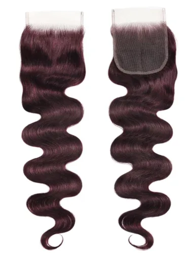 Vista 5 de UNICE Cabello humano ondulado 4 x 4 con cierre de encaje transparente, 100% sin procesar, cierre de cabello humano virgen brasileño, parte libre