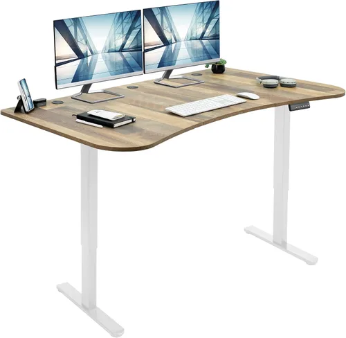 Vista 56 de VIVO DESK-KIT-E2B1B - Escritorio eléctrico de pie con motor doble, ajuste de altura de memoria, serie E2B, marco negro superior negro, DESK-KIT-E2B1B