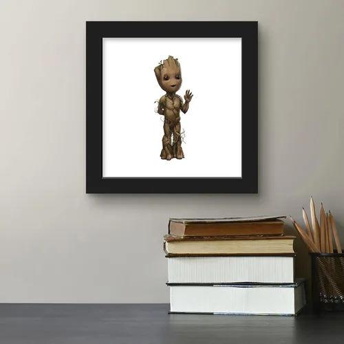 Vista 5 de Trends International Gallery Pops Marvel I Am Groot - Póster de pared de Baby Groot, 12 x 12 pulgadas, versión enmarcada en negro