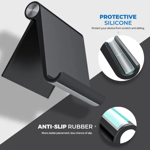 Vista 5 de ORIbox Soporte para teléfono celular, soporte ajustable de oficina para iPhone, iPad, estilo elegante, compatible con todos los iPhone 14/14 Pro