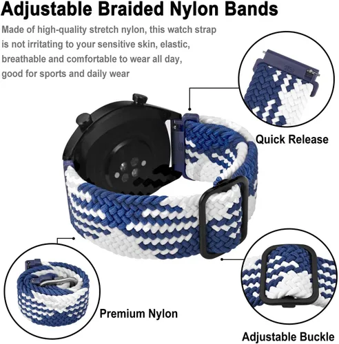 Vista 3 de BISONSTRAP Correas de reloj de nailon, correas trenzadas ajustables para hombres y mujeres, 0.630 in, 0.709 in, 0.748 in, 0.787 in, 0.866 in