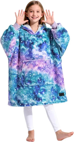 Vista 9 de Catalonia Sudadera tipo manta con capucha para niños, sudadera de sherpa extragrande para adolescentes jóvenes, idea de regalo Dual-Layer Design