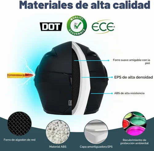 Vista 6 de Casco modular Bluetooth para motocicleta, aprobado por DOT, de cara completa con visor abatible, de doble visera, con altavoces duales y micrófono