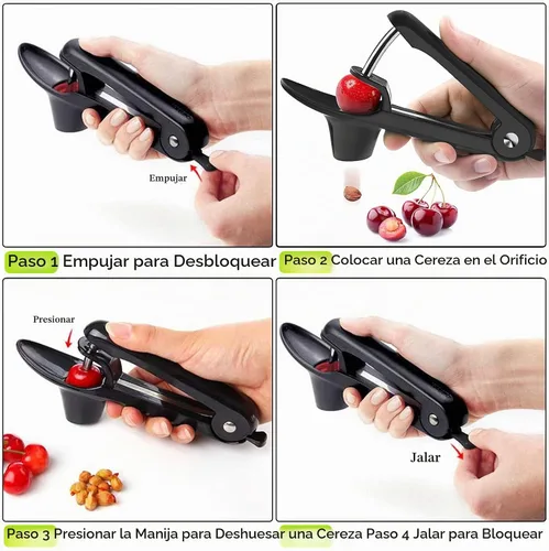 Vista 4 de Picadora de cerezas, herramienta para deshuesar de oliva, removedor de herramientas para deshuesar cereza, removedor de núcleo de pozo de frutas