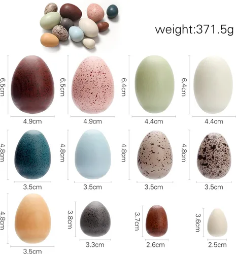 Vista 4 de Youuys Huevos de Pascua de madera para niños, huevos moteados de Pascua sintéticos, arte de bricolaje para manualidades para decoración del jardín