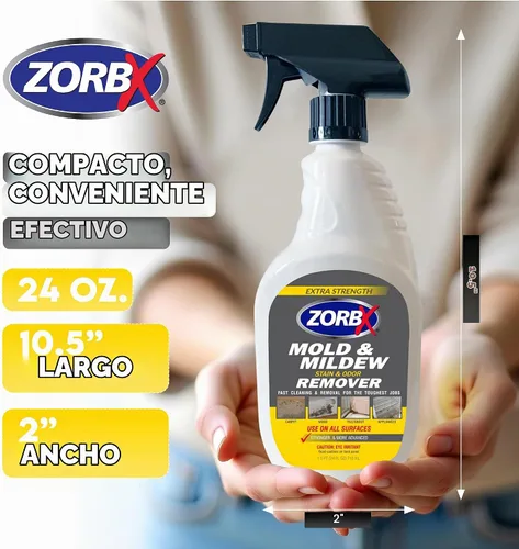 Vista 5 de ZORBX Extra Strength M&M Remover and Cleaner - Spray limpiador sin lejía Fórmula sin exfoliante Removedor de olores multiusos para alfombras