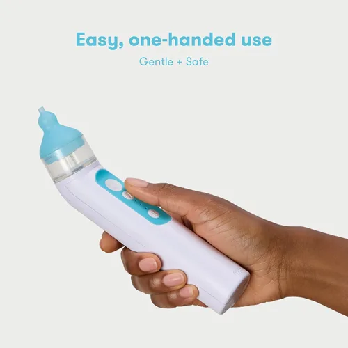 Vista 11 de Frida Baby Aspirador Nasal Eléctrico NoseFrida para Bebé, Succionador de Nariz para Bebé y Niño Pequeño, Aspirador Nasal Mejorado para Congestión +