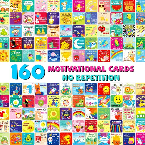 Vista 2 de zheyistep 160 notas motivacionales para el almuerzo para niños, lindas tarjetas inspiradoras para niños, niñas, adolescentes de mamá, divertidas