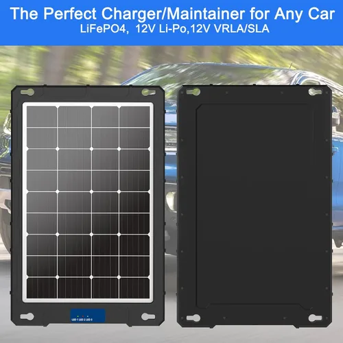 Vista 5 de Kit de panel solar de 20 W y 12 V con controlador mejorado para aplicaciones de automóviles, caravanas, motocicletas y marinas