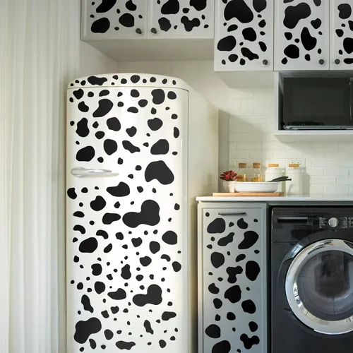 Vista 5 de Chinco 486 calcomanías adhesivas de vinilo con estampado de vaca, decoración de granja divertida para dormitorio, sala de estar, ventana, vitrina