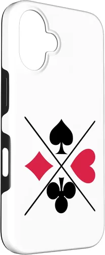 Vista 3 de Funda para iPhone 16 Poker Card Game Symbols Spades Check Cross Heart Games Cards Case